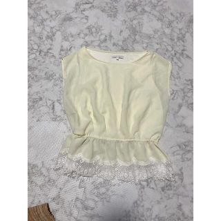 プロポーションボディドレッシング(PROPORTION BODY DRESSING)のじんぺー様　専用　レモンイエロー　裾レース(カットソー(半袖/袖なし))