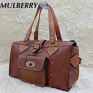 お気に入りの mulberry キャメル色の本革エディターズバッグ ハンドバッグ