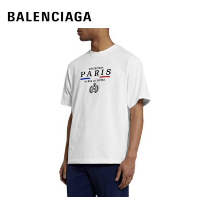 BALENCIAGA PARIS 刺繍フラッグTシャツメンズ