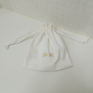 クリスチャンディオール(Christian Dior)のDior巾着袋（白・ノベルティ）(ノベルティグッズ)