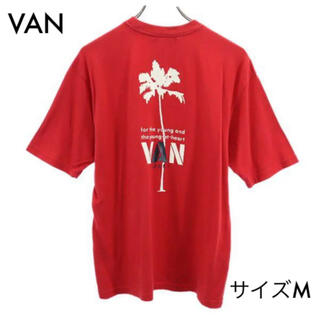ヴァンヂャケット(VAN Jacket)のヴァン バックプリント 半袖 Tシャツ M レッド系 VAN ロゴ(Tシャツ/カットソー(半袖/袖なし))