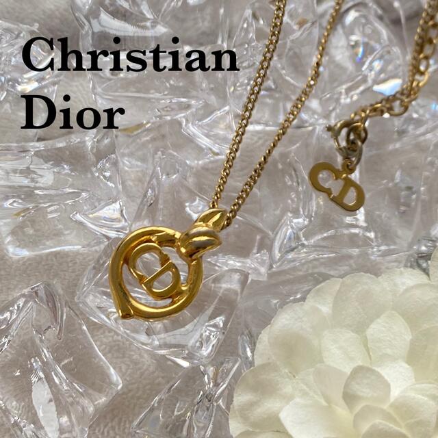 希少】Christian Dior ヴィンテージ CDロゴネックレス ゴールド 【人気
