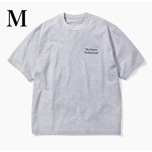 22 S/S Border T-Shirt (GRAY × NAVY)