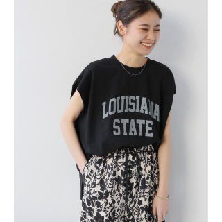 ジャーナルスタンダード(JOURNAL STANDARD)のロゴスウェット フレンチスリーブ　blk(Tシャツ(半袖/袖なし))