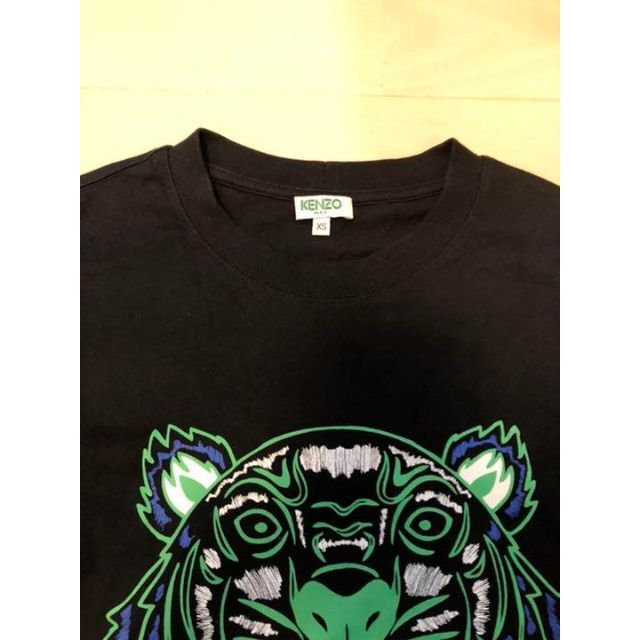 美品 ケンゾー KENZO Tシャツ カットソー タイガー プリント コットン トップス メンズ L ブラック