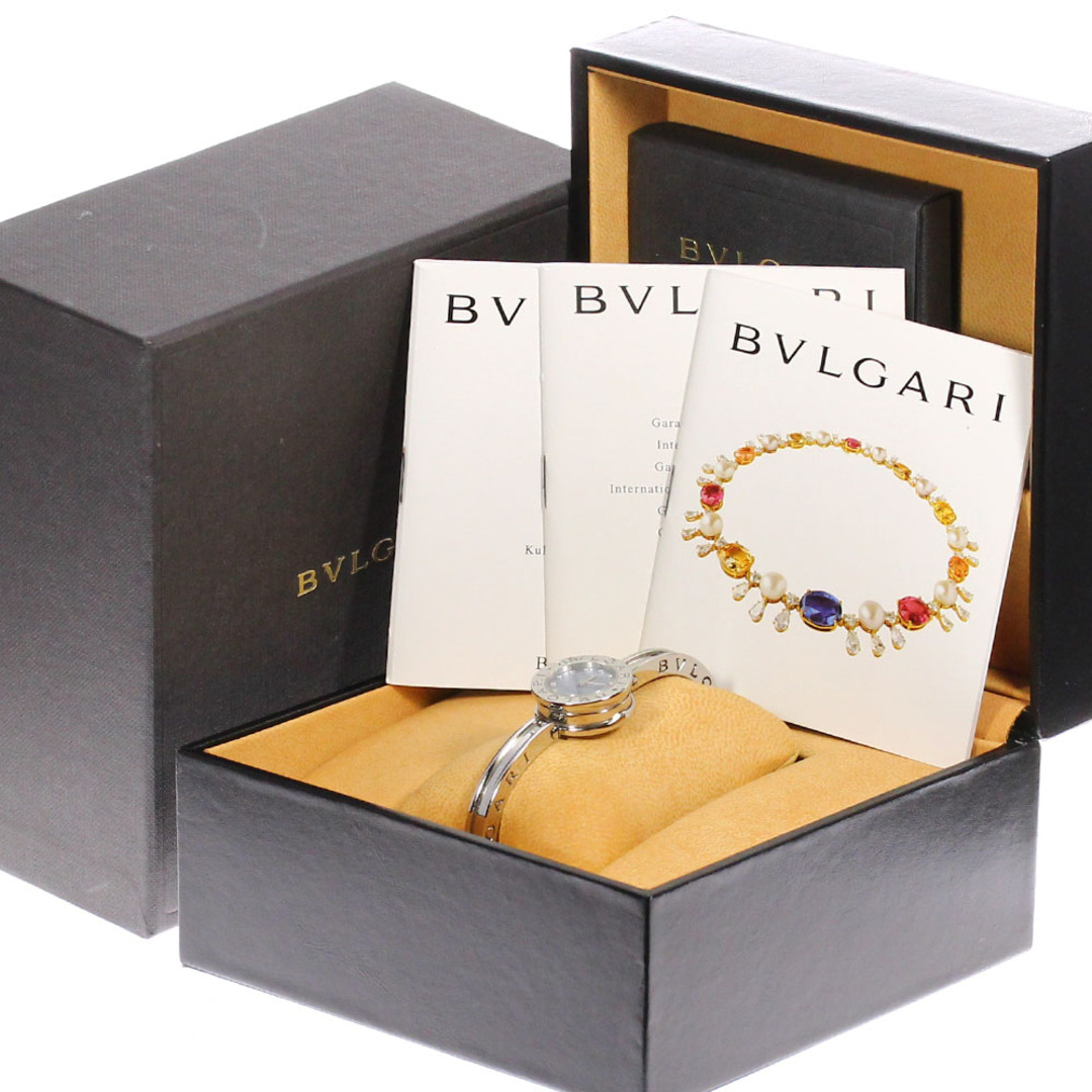 ★箱・保証書付き【BVLGARI】ブルガリ B-zero1 12Pダイヤ BZ22S クォーツ レディース【ev20】