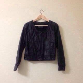 ダブルクローゼット(w closet)のwclosetフェイクレザージャケット(ノーカラージャケット)