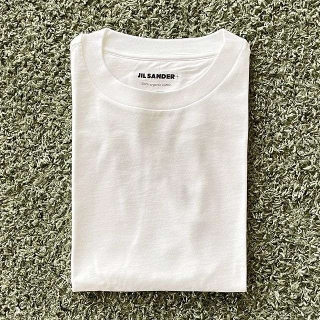 Jil Sander(ジルサンダー)の新品 M ジルサンダー プラス ロゴ パッチ タグ ラベル Tシャツ 白 メンズのトップス(Tシャツ/カットソー(半袖/袖なし))の商品写真