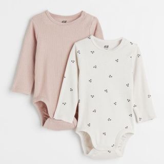 【うらら様専用】H&M ベビー　長袖ボディスーツ 2枚セット(ロンパース)