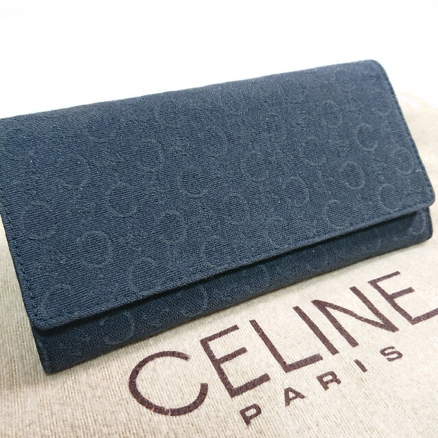 美品 CELINE 長財布 ガマ口 Ｃロゴトリオンフ柄