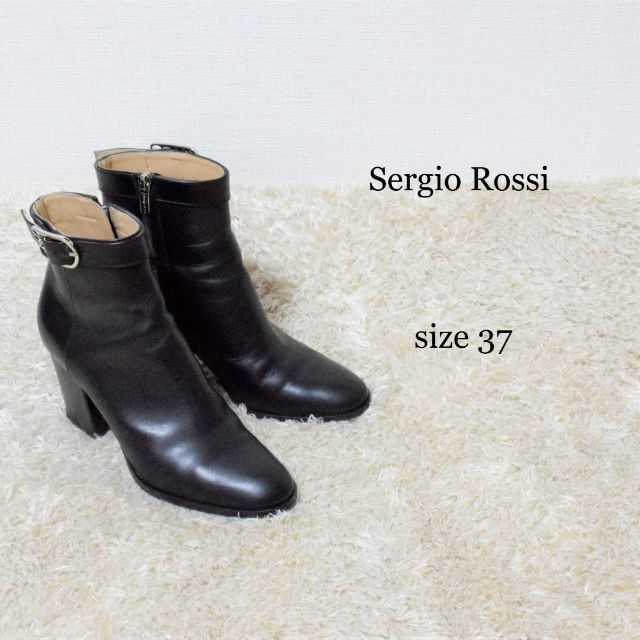 Sergio Rossi セルジオロッシ レザー ショートブーツ 黒 サイズ37