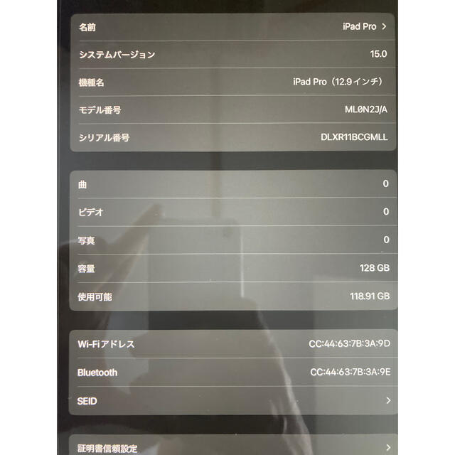 【第1世代】iPad Pro 12.9インチ　グレー