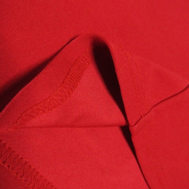 COUP DE CHANCE(クードシャンス)のクードシャンス カットソー フリルネック ノースリーブ ストレッチ 38 赤 レディースのトップス(カットソー(半袖/袖なし))の商品写真