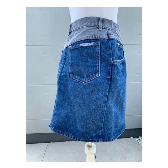 〇ジャンティーク 購入〇USA製　デニムスカート　ミニスカート　リメイクスカート レディースのスカート(ひざ丈スカート)の商品写真