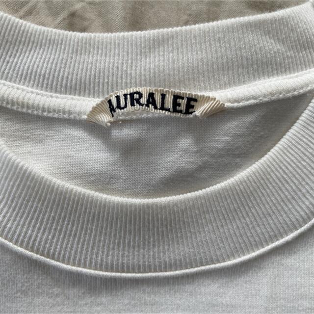 AURALEE(オーラリー)のオーラリー　スタンドアップtシャツ　2021年モデル　3 ホワイト メンズのトップス(Tシャツ/カットソー(半袖/袖なし))の商品写真