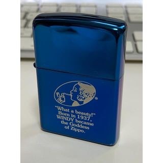 ジッポー(ZIPPO)のZippo/ライター/WINDY/2004年/VARGA GIRL/ブルーチタン(タバコグッズ)