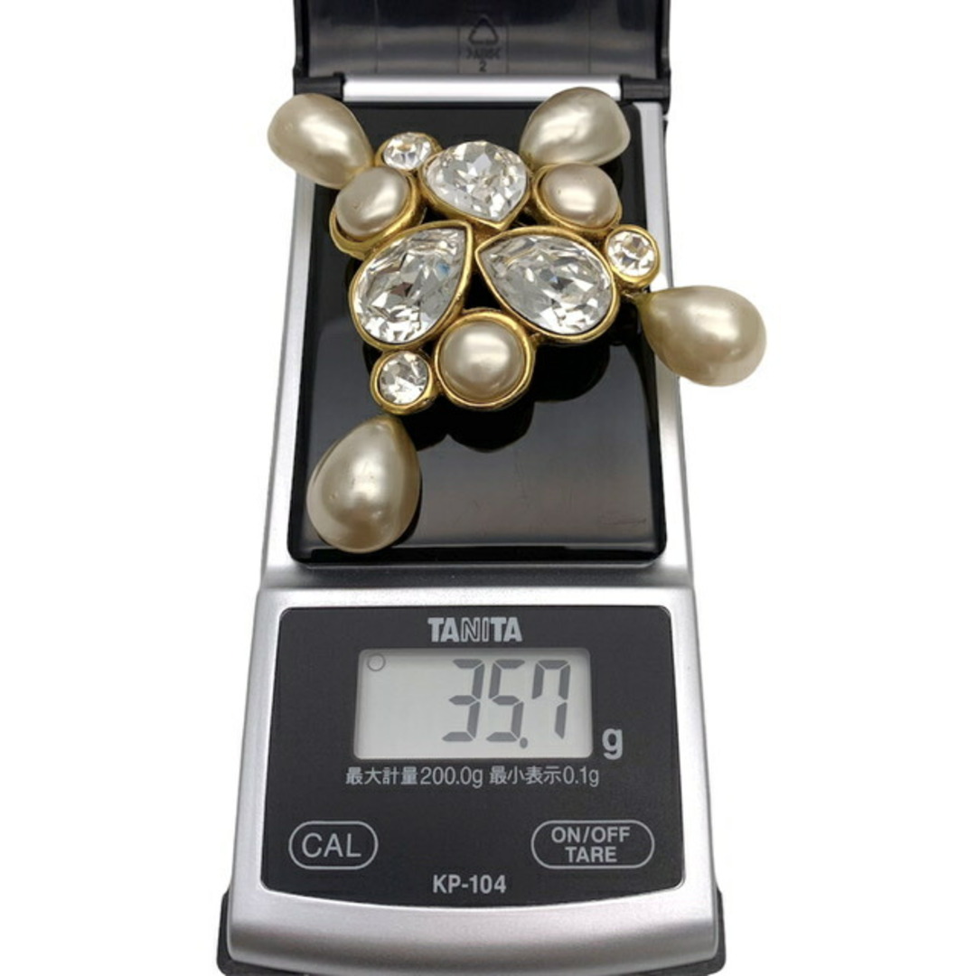 【限定価格】CHANEL シャネル ブローチ 26 アクセサリー 1991年 レア 希少 クリア フォーマル  GP  フェイクパール  ラインストーン ゴールド レディース 約35.7g 定番【品】 5