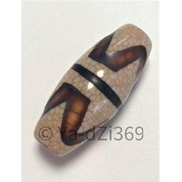 dZi beads ジービーズ 西蔵 至純龍紋 双虎牙天珠 高品質!!-