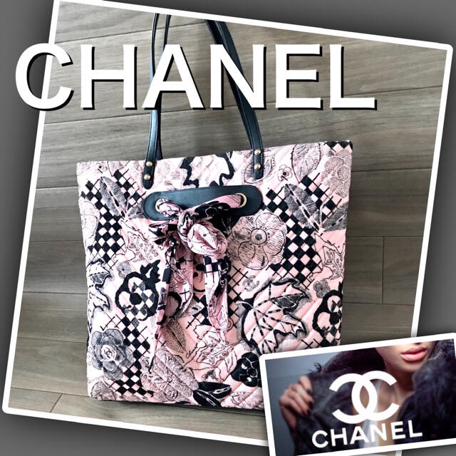 美品】CHANEL バッグ/カメリア トートバッグ-