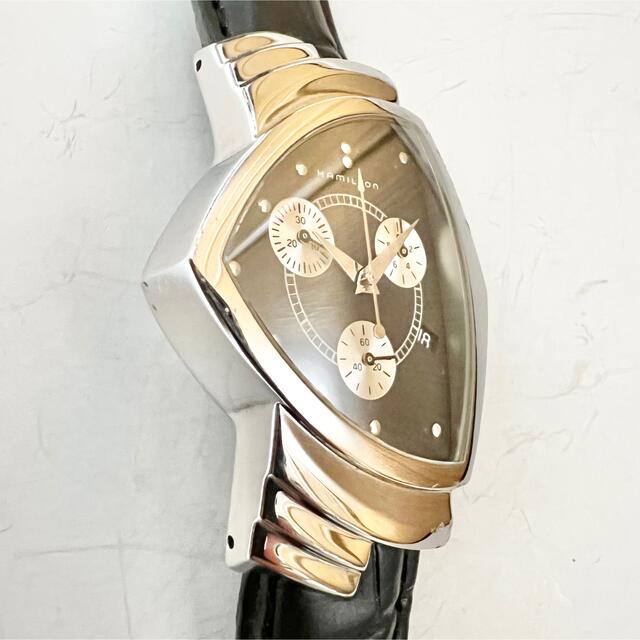 【 新品 】 Hamilton - 人気品！ HAMILTON ベンチュラ クロノグラフ H244121 ブラック黒 腕時計(アナログ)