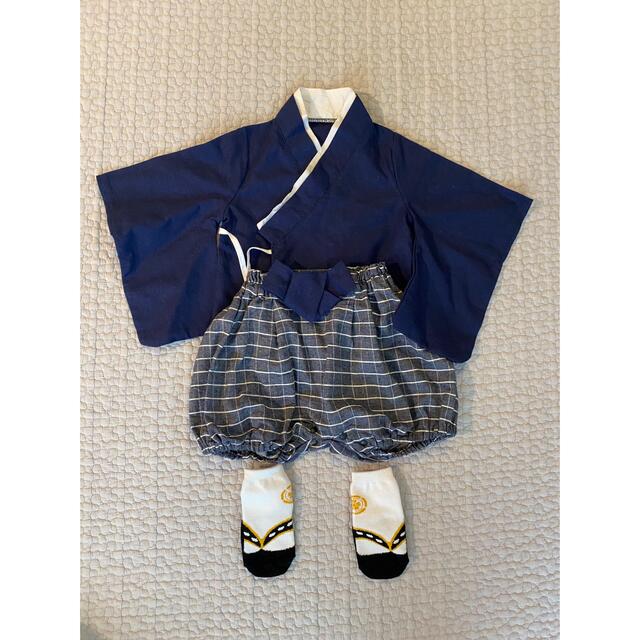 ゆみ様専用⭐︎袴風ロンパース70 キッズ/ベビー/マタニティのベビー服(~85cm)(和服/着物)の商品写真