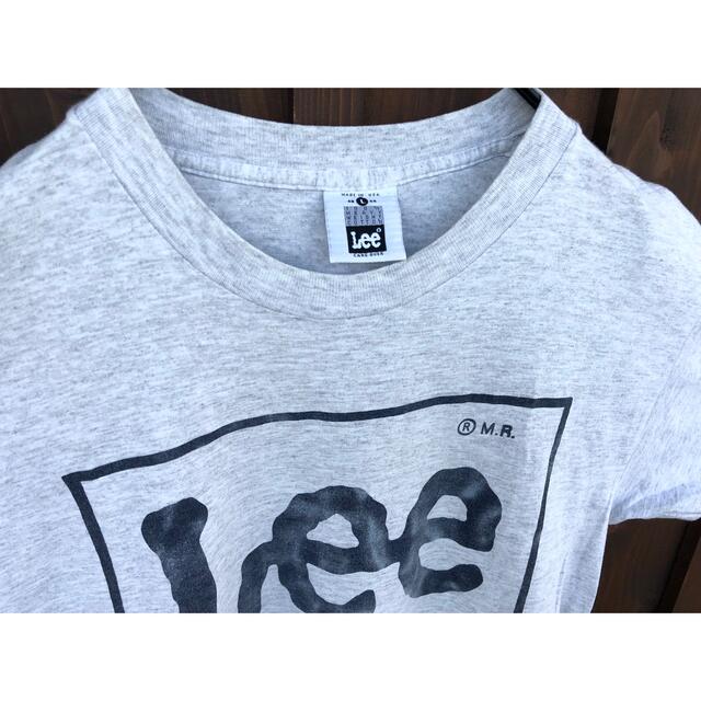 USA製　シングルステッチ　lee ロゴtシャツ 霜降り　グレー　レア