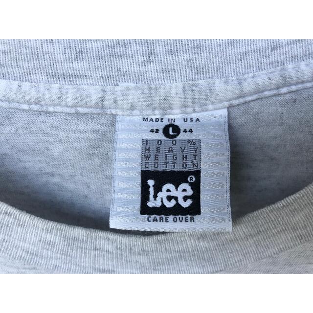 Lee - USA製 シングルステッチ lee ロゴtシャツ 霜降り グレー レアの