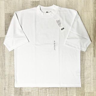 ユニクロ(UNIQLO)の未使用品！ UNIQLO ユニクロ エアリズムコットンオーバー ホワイト白 XL(Tシャツ/カットソー(半袖/袖なし))