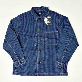 ユニクロ(UNIQLO)の未使用品！ UNIQLO ユニクロ デニム ワークジャケット ストライプ 青 L(Gジャン/デニムジャケット)