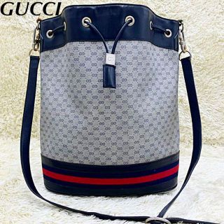 グッチ(Gucci)の【GUCCI】巾着型　バケツ型　ショルダーバッグ　マイクロGG シェリーライン(ショルダーバッグ)