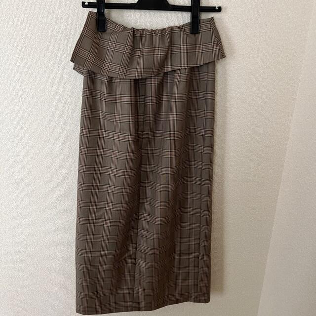 FRAY I.D(フレイアイディー)の値下げ❗️FRAY I.D   サイドフリルスカート　チェック柄 レディースのスカート(ロングスカート)の商品写真