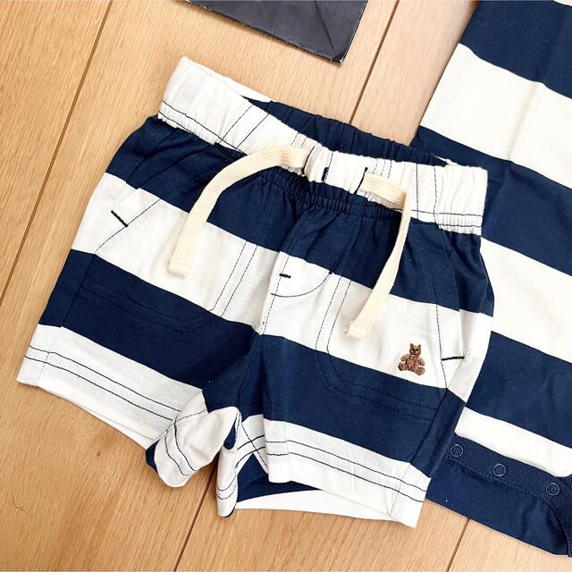 babyGAP(ベビーギャップ)の新品★baby gapロンパース＆ショートパンツ70 男の子　半ズボン　半袖　夏 キッズ/ベビー/マタニティのベビー服(~85cm)(ロンパース)の商品写真