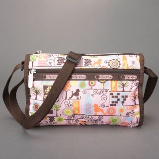 レスポートサック(LeSportsac)の綺麗♡レスポートサック プードル柄ショルダーバッグ ピンク×ブラウン 犬柄(ショルダーバッグ)