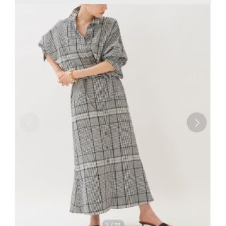 プラージュ(Plage)の美品♡ plage チェックLinen semi flareワンピース(ロングワンピース/マキシワンピース)