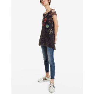 デシグアル(DESIGUAL)の美品✨デシグアル✨サラッと素材のトップス　Sサイズ　ブルー系　大特価‼️(カットソー(半袖/袖なし))