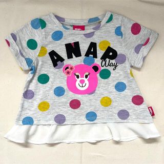 アナップキッズ(ANAP Kids)のANAP アナップ キッズ 半袖Tシャツ 110 水玉 ベア フリル(Tシャツ/カットソー)