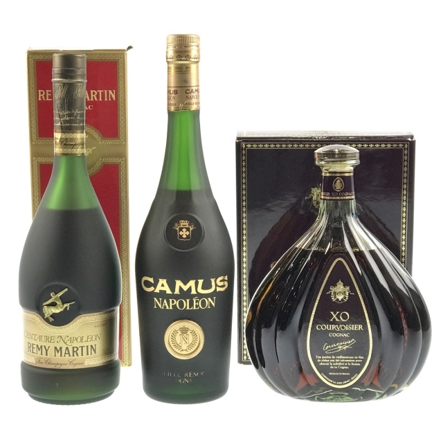 バイセルブランデーセット3本 REMY MARTIN CAMUS COURVOISIER コニャック