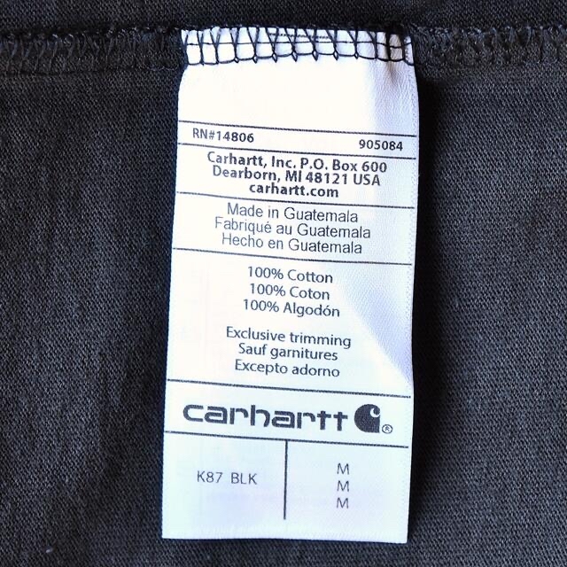 carhartt(カーハート)のUSAカーハートCARHARTTヘビーウエイト半袖ポケットTシャツ☆ブラックＭ メンズのトップス(Tシャツ/カットソー(半袖/袖なし))の商品写真