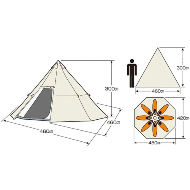CAPTAIN STAG(キャプテンスタッグ)の▲7月売切り▲キャプテンスタッグ テント オクタゴン460uv スポーツ/アウトドアのアウトドア(テント/タープ)の商品写真