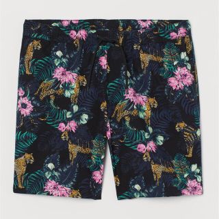 エイチアンドエム(H&M)のＨ＆Ｍ★美品 ショートパンツ レオパード 花柄 サマー コットン ゴムウエスト (ショートパンツ)