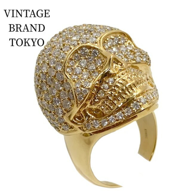 独特の上品 アクセサリー ジュエリー 18金 髑髏 スカル 指輪 リング