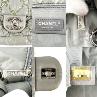 【セール開催中】CHANEL シャネル ショルダーバッグ マトラッセ パリビザンス ココマーク ナイロン ターンロック ギャランティカードあり・シールあり A50629 ナイロン    グリーン 緑 グレー シルバー金具 レディース 人気【品】