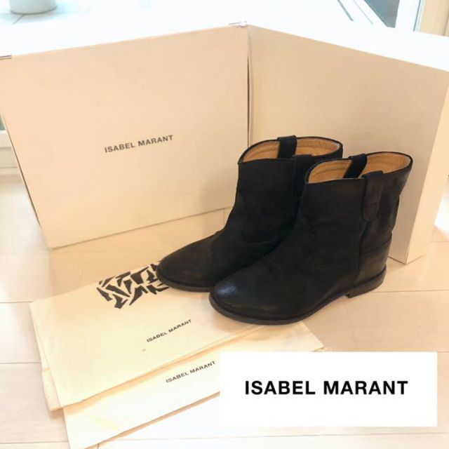 ISABEL MARANT◆イザベルマラン　37 ショートブーツ　革　ブラック