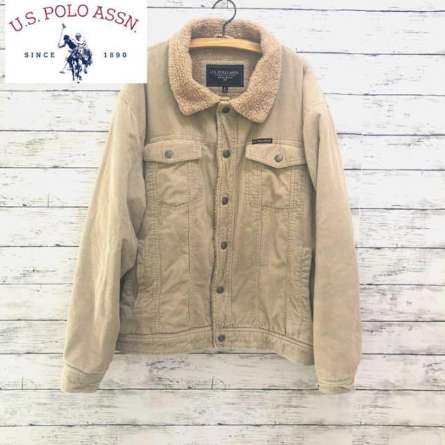 U.S POLO ASSN◇バックリボン ボア ベージュ 1点物 ポロ - Gジャン