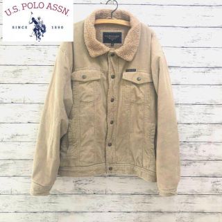 U.S POLO ASSN◆バックリボン　ボア　ベージュ　1点物　 ポロ 古着(Gジャン/デニムジャケット)