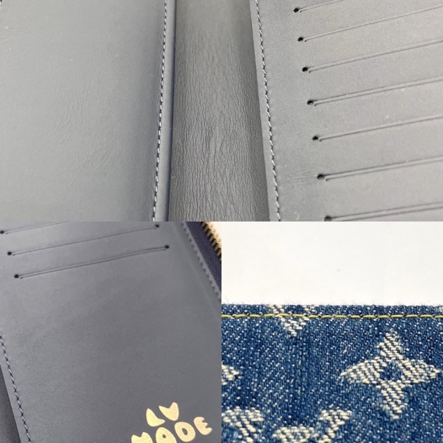 LOUIS VUITTON(ルイヴィトン)のLOUIS VUITTON ルイヴィトン 長財布 ジッピーウォレットヴェルティカル ロングウォレット NIGO 日本限定 M81107  モノグラム・デニム  トリヨンレザー  ブルー 青 ゴールド金具 レディース 定番【中古品】 レディースのファッション小物(財布)の商品写真