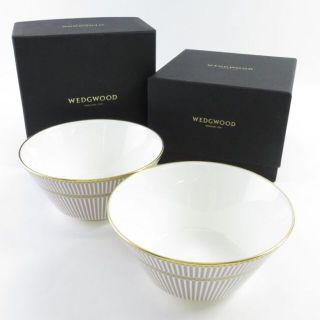 ウェッジウッド(WEDGWOOD)のウェッジウッド アンセミオン グレイ ボールペア ボウル 深皿 SU2918A2(食器)