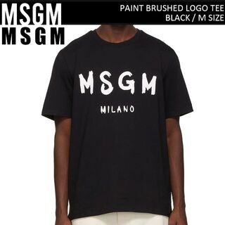 エムエスジイエム(MSGM)のMSGM 正規品 ロゴプリントTシャツ PAINT BRUSHED LOGO M(Tシャツ/カットソー(半袖/袖なし))