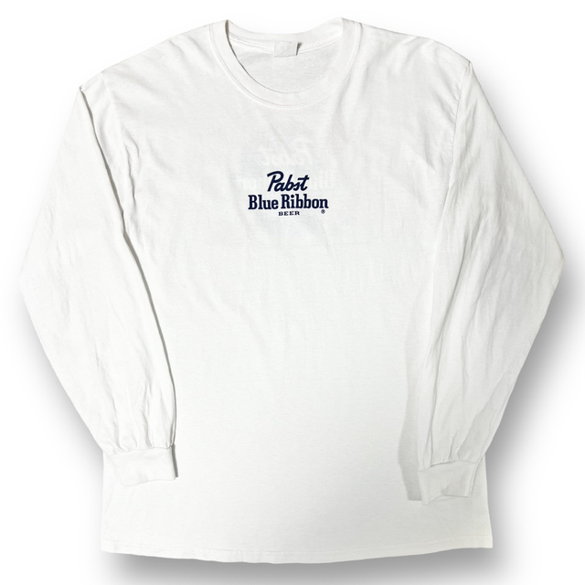 TENDERLOIN(テンダーロイン)の希少品！ Pabst Blue Ribbon 長袖Tシャツ ロンT ビア 白 L メンズのトップス(Tシャツ/カットソー(七分/長袖))の商品写真