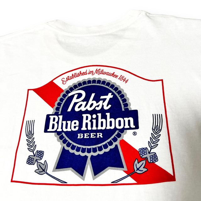 希少品！ Pabst Blue Ribbon 長袖Tシャツ ロンT ビア 白 L